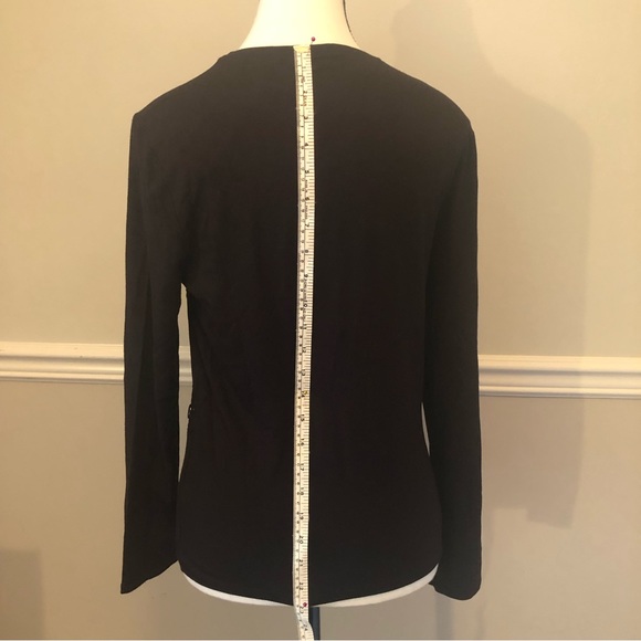 Kasper black Knit Embellished L/S Tee Size M - Picture 4 of 7